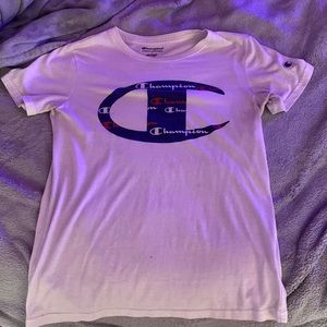 white caption tee - size youth large/ women’s small